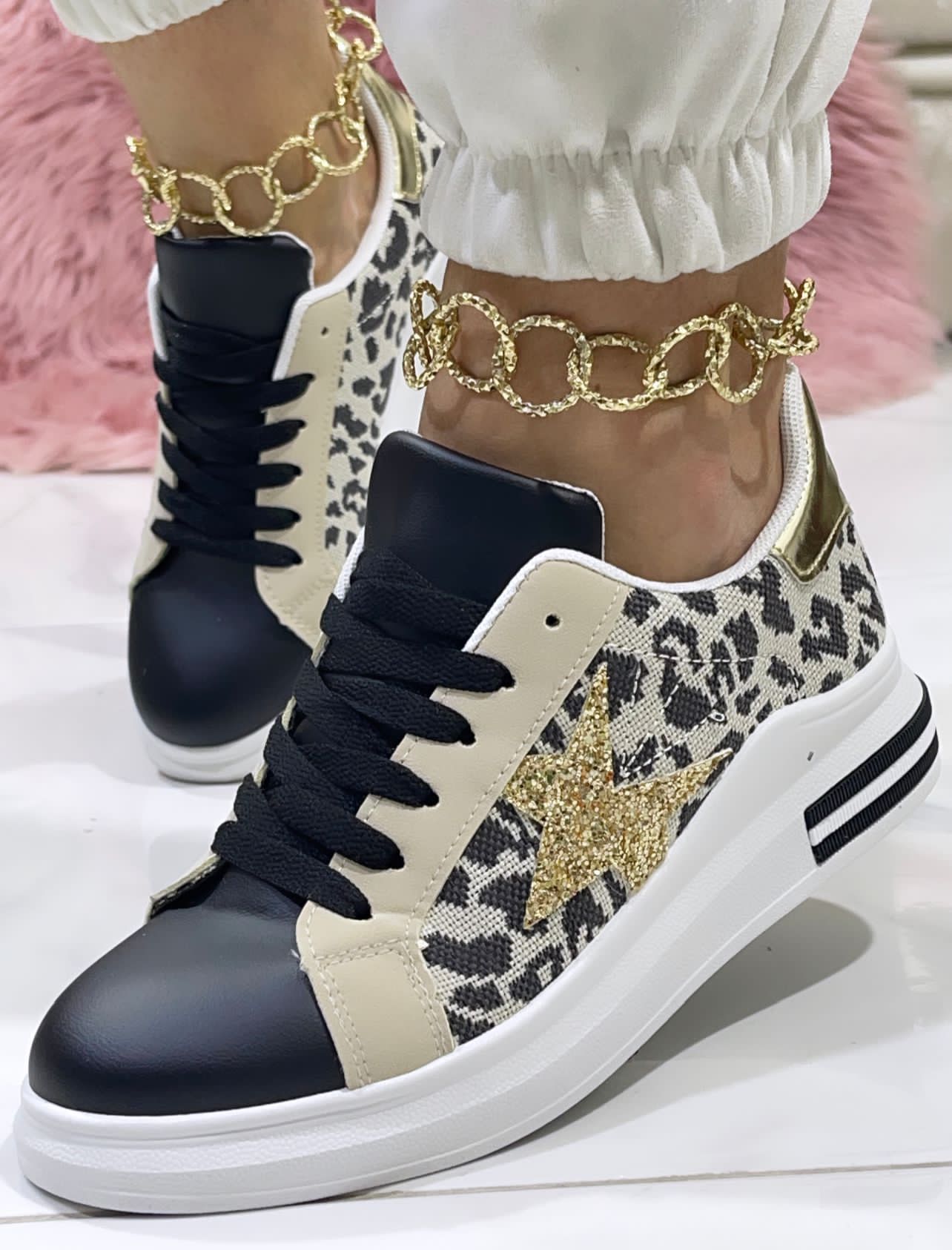 Sneakers Firenze Leopard/Oro