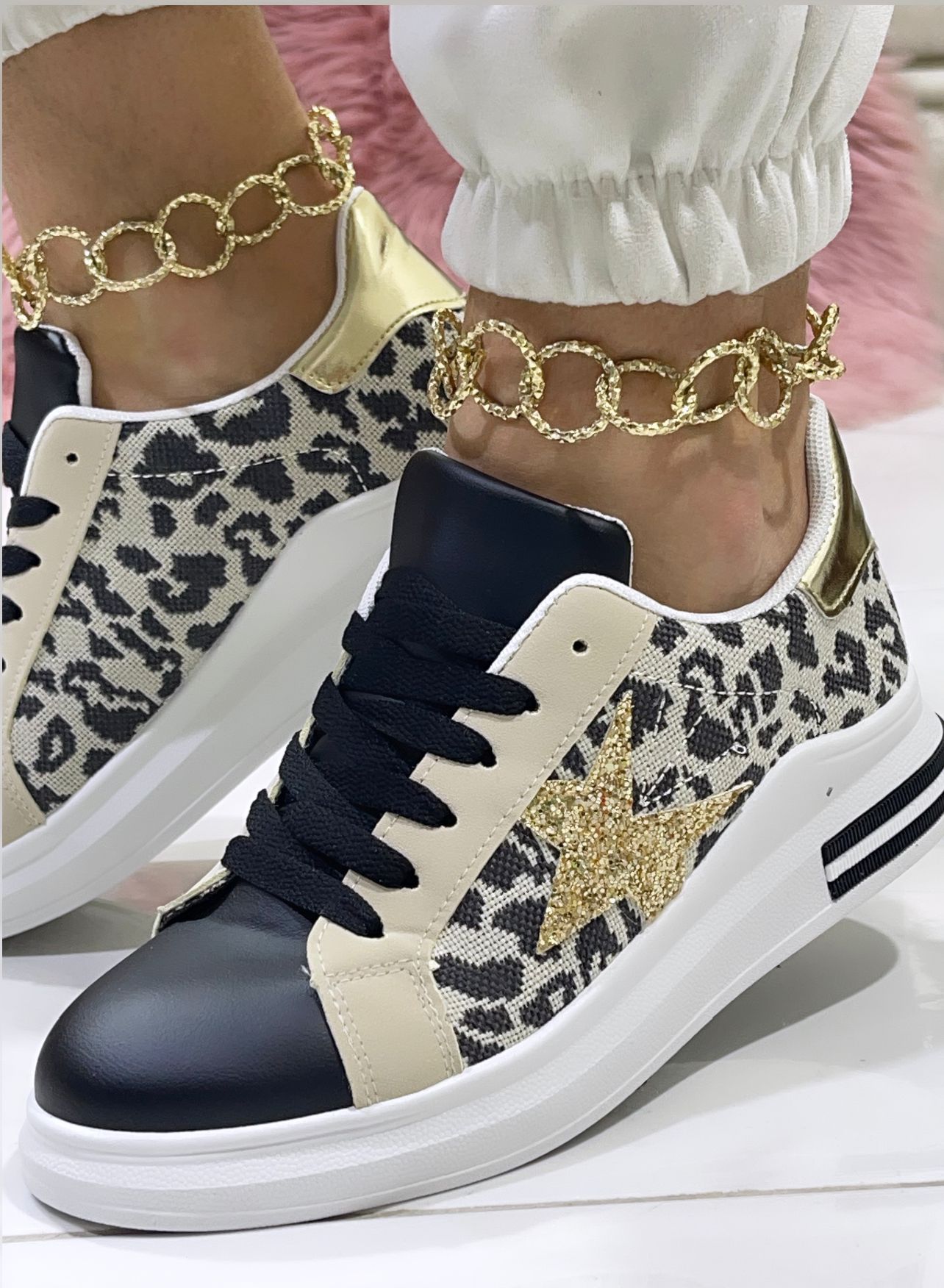 Sneakers Firenze Leopard/Oro