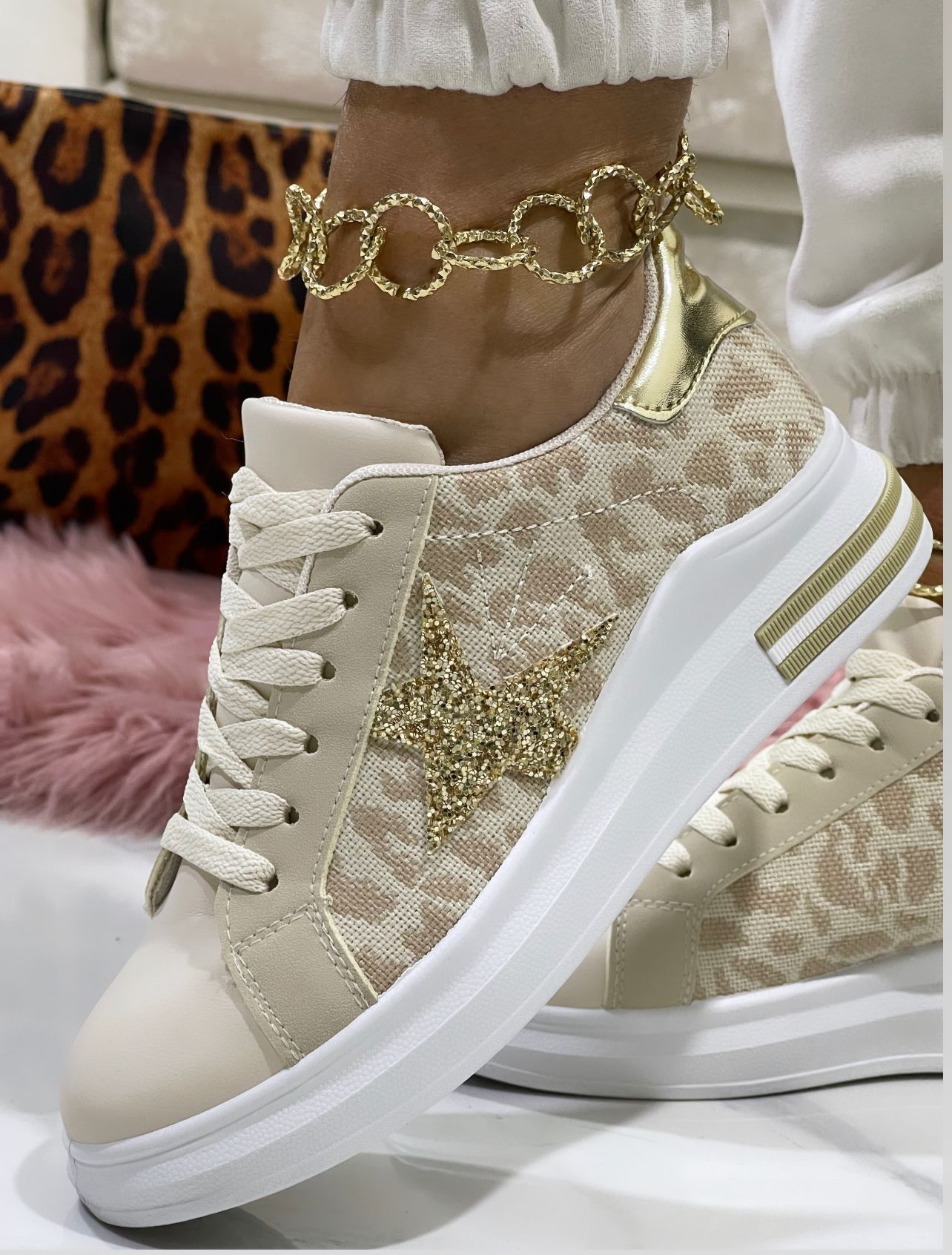Sneakers Firenze Beige/Oro