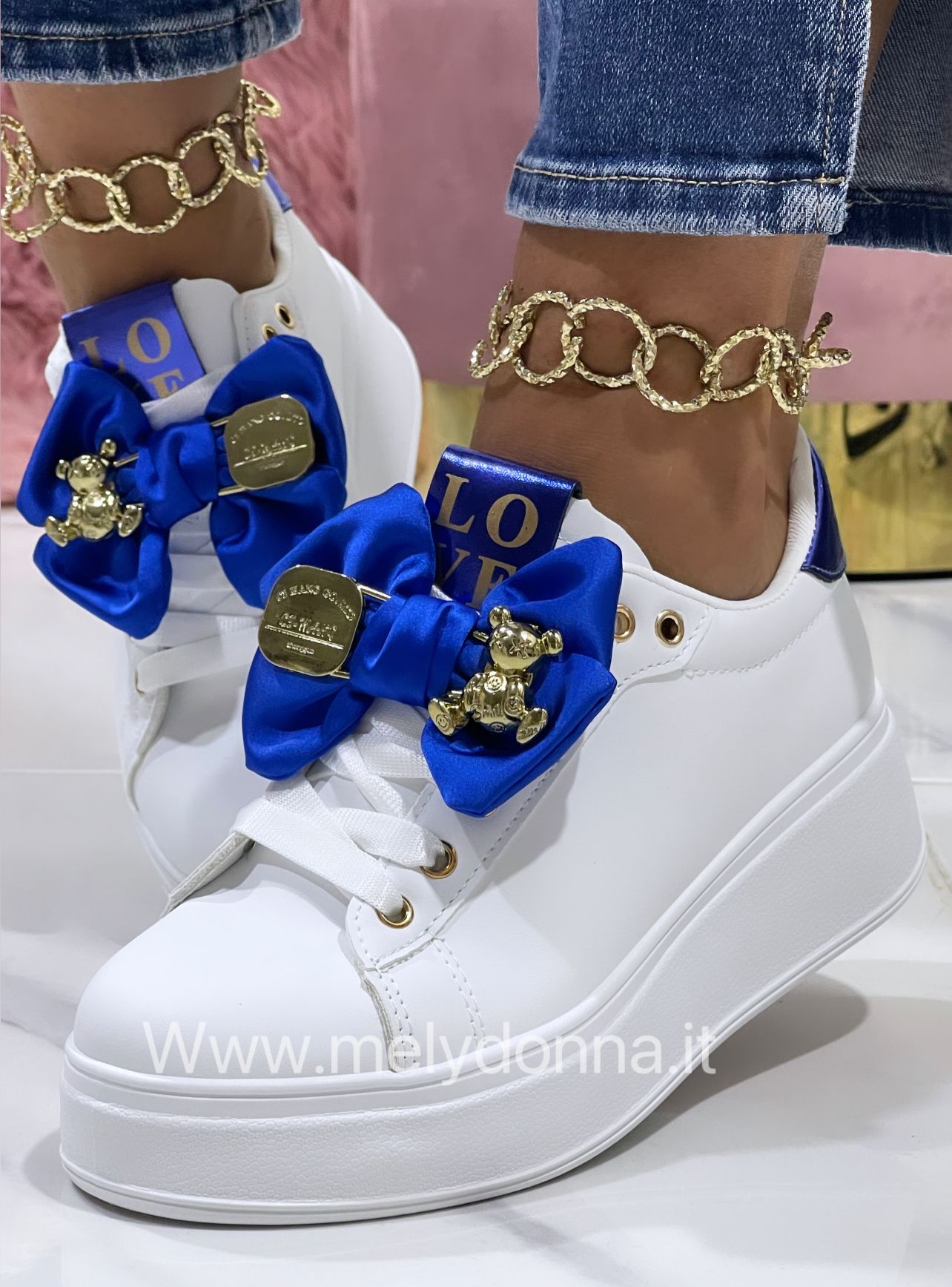 Sneakers  Vanessa Bianca Fiocco Blue