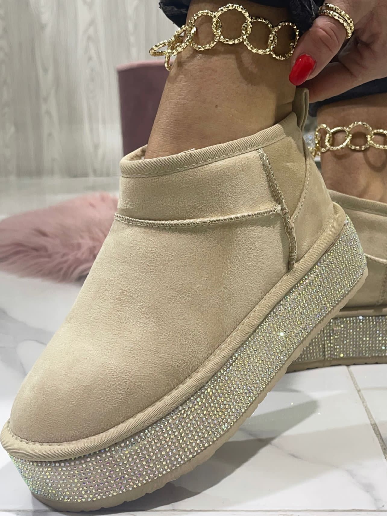 Jessy  Beige - Stivale basso