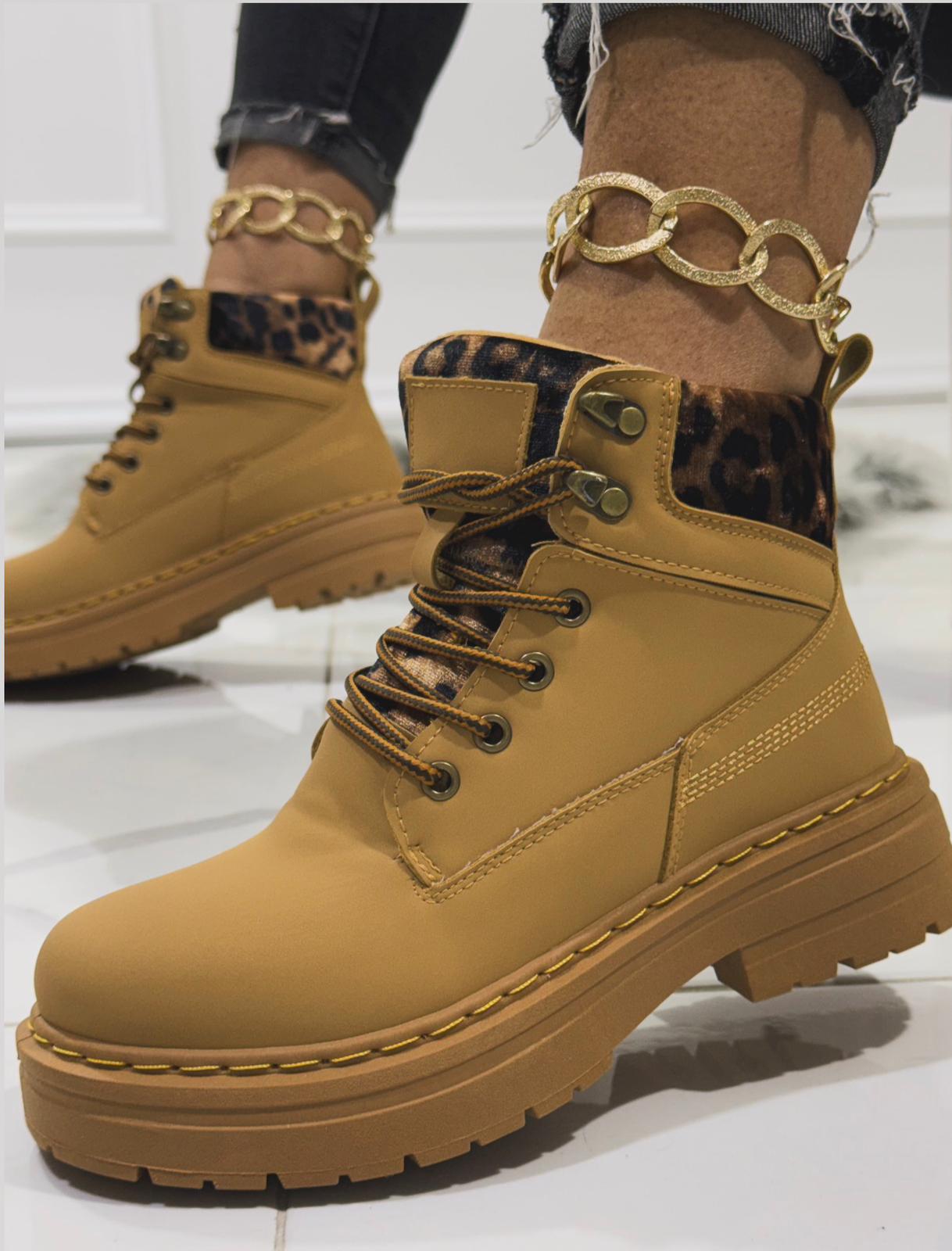 Wudy Camel/Leopard - Stivale basso