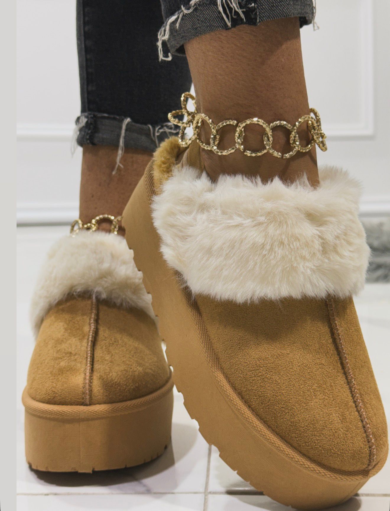 Erica Camel/White - Ciabatta