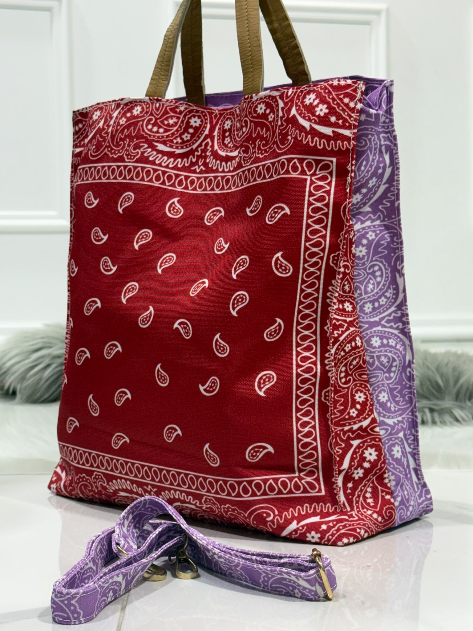 Bandana Red/Lilla- Borsa