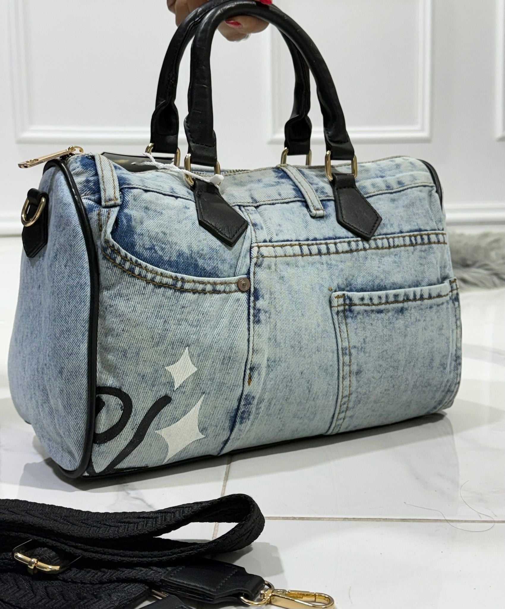 Victoria Denim/Black  - Borsa
