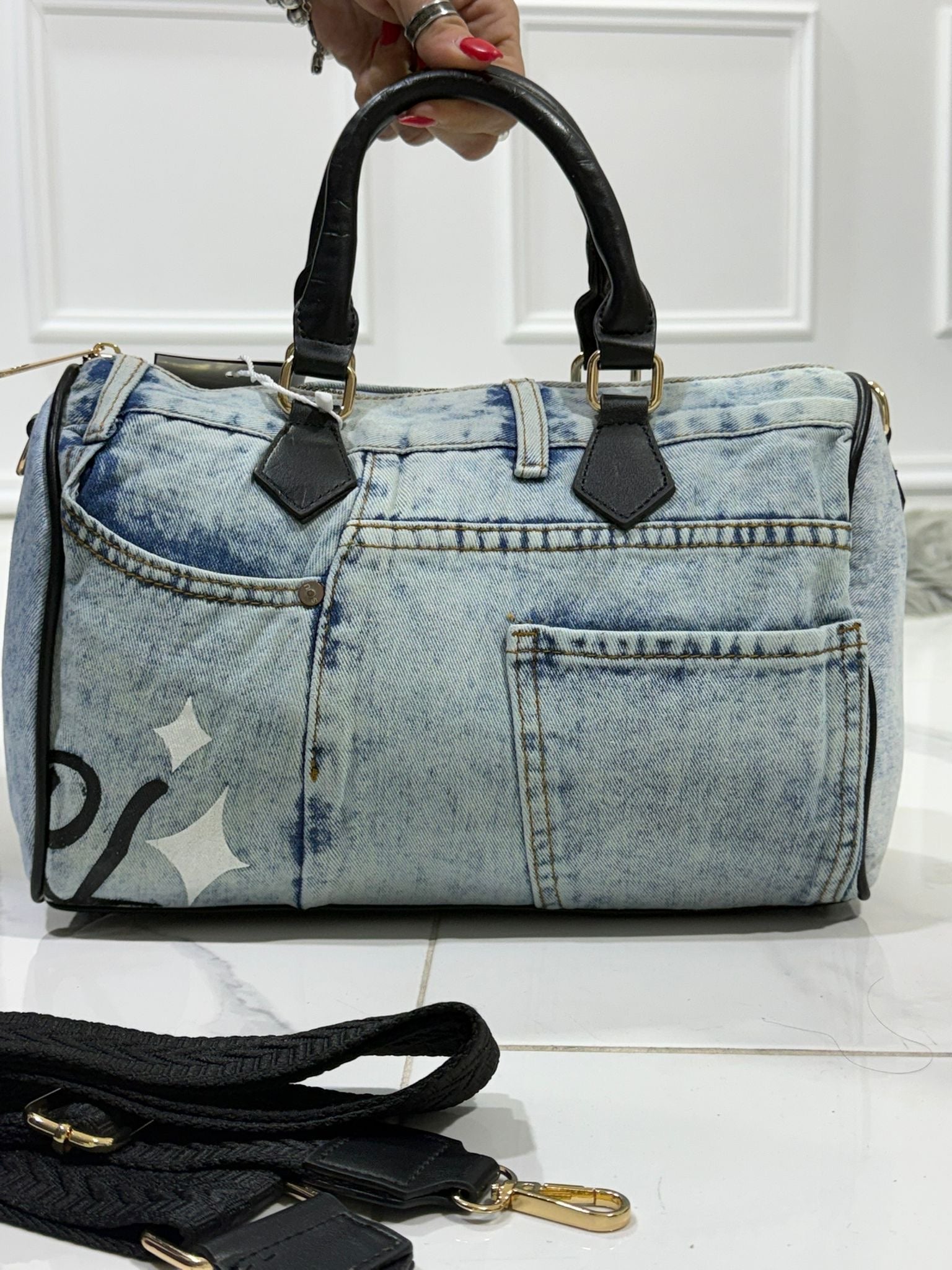 Victoria Denim/Black  - Borsa