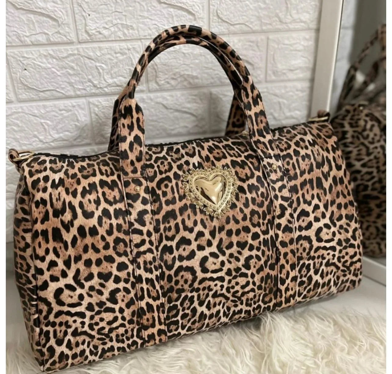 Borsa Angelica Leopardata Cuore