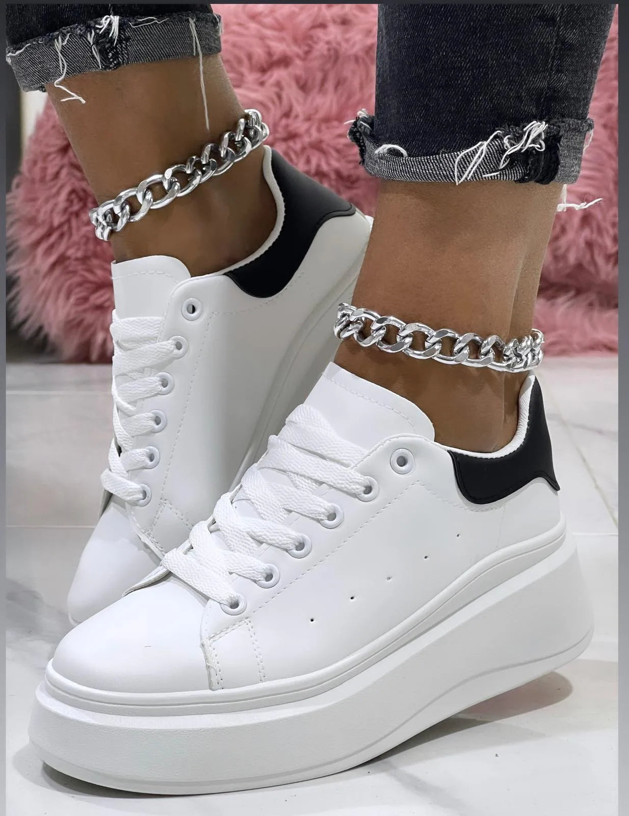 Sneakers Wendy Bianca Inserto Nero