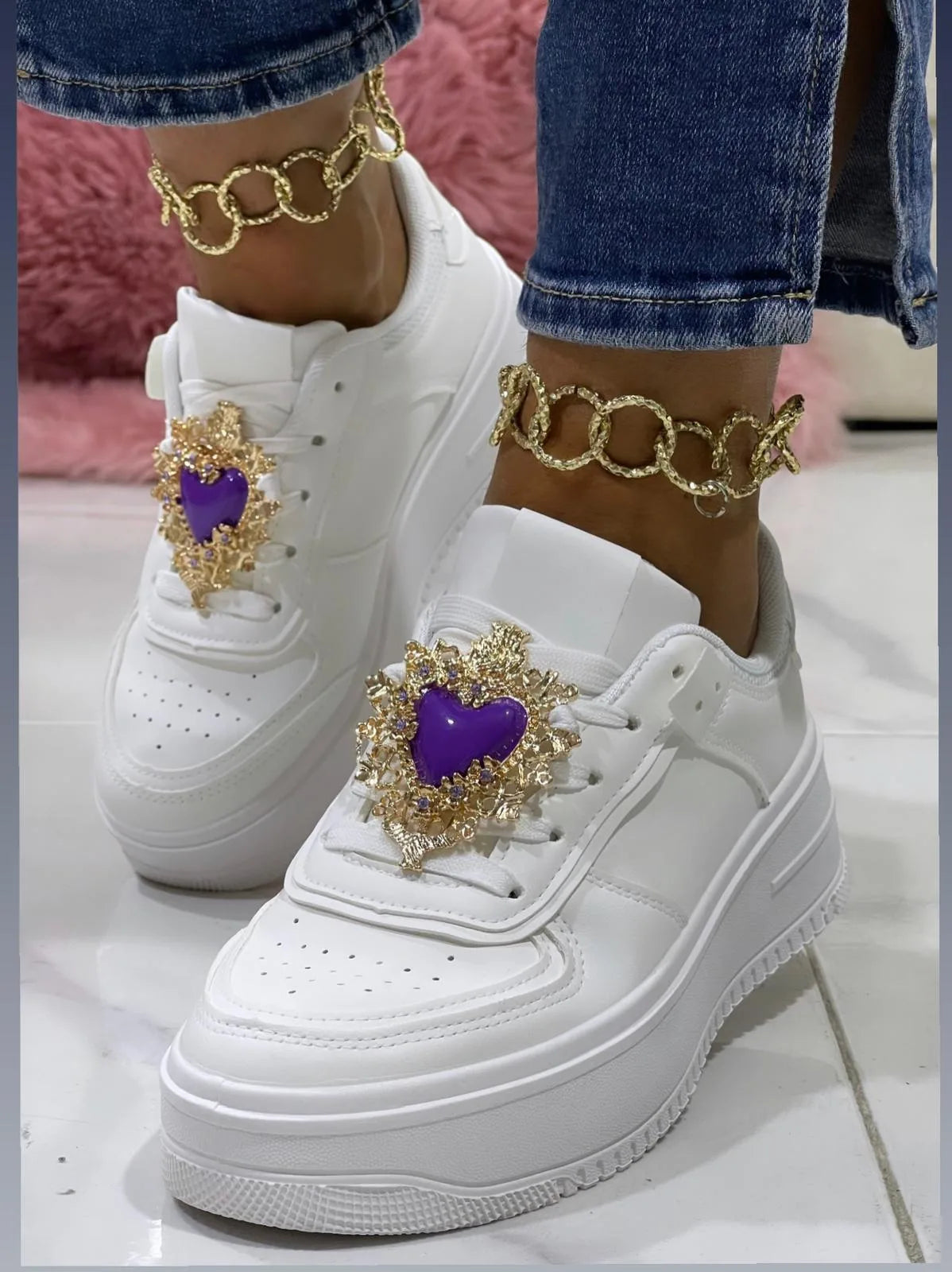 Sneakers Magnifica Cuore Viola