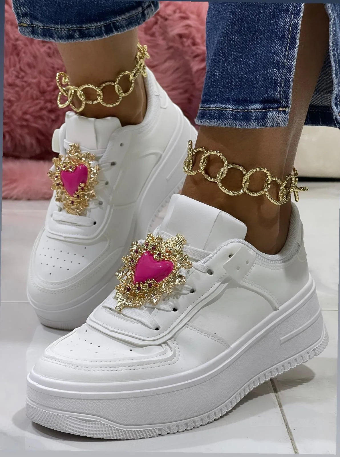 Sneakers Magnifica Cuore Rosa