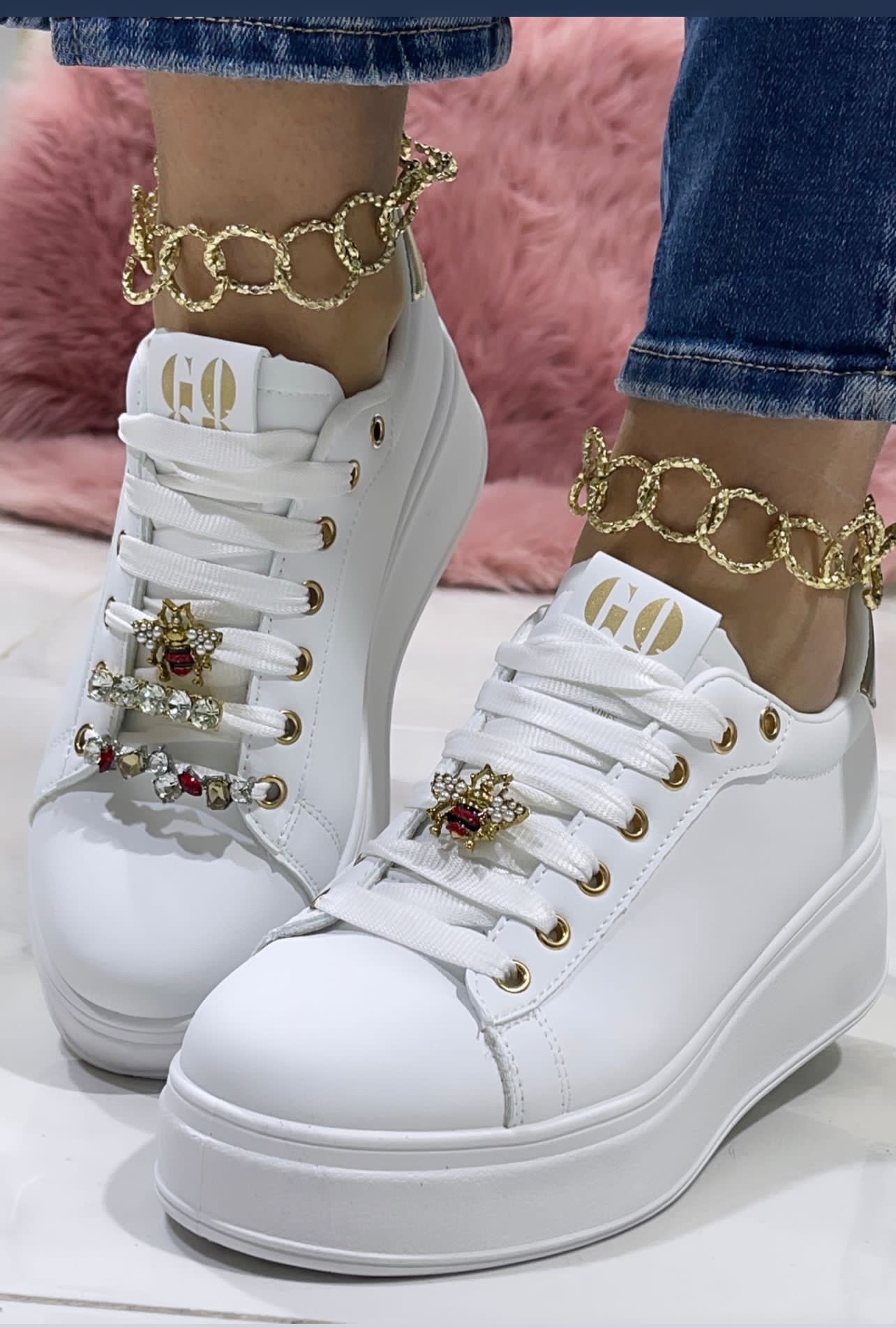 Sneakers Lugano Bianca/Gold