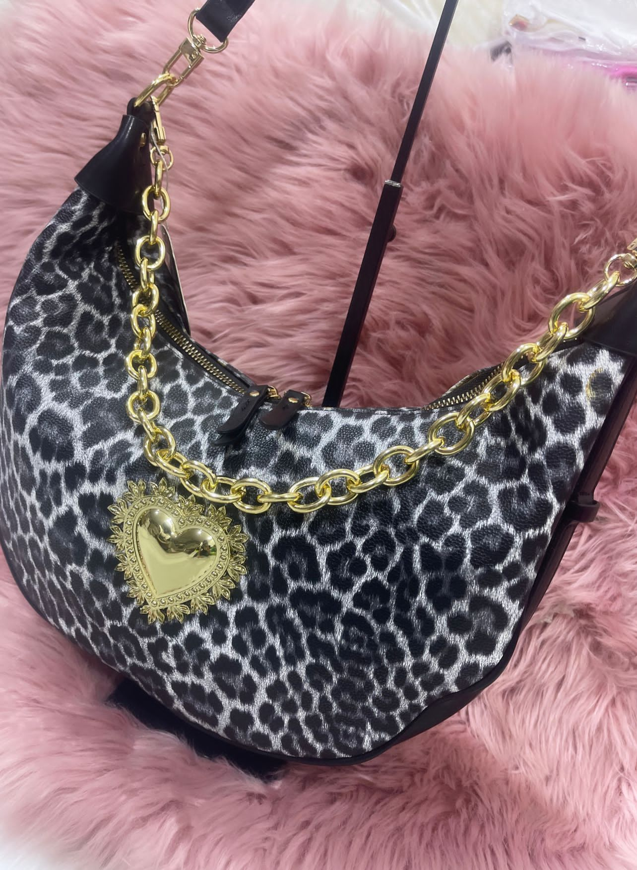 Borsa Artemia Leopard Nera Cuore