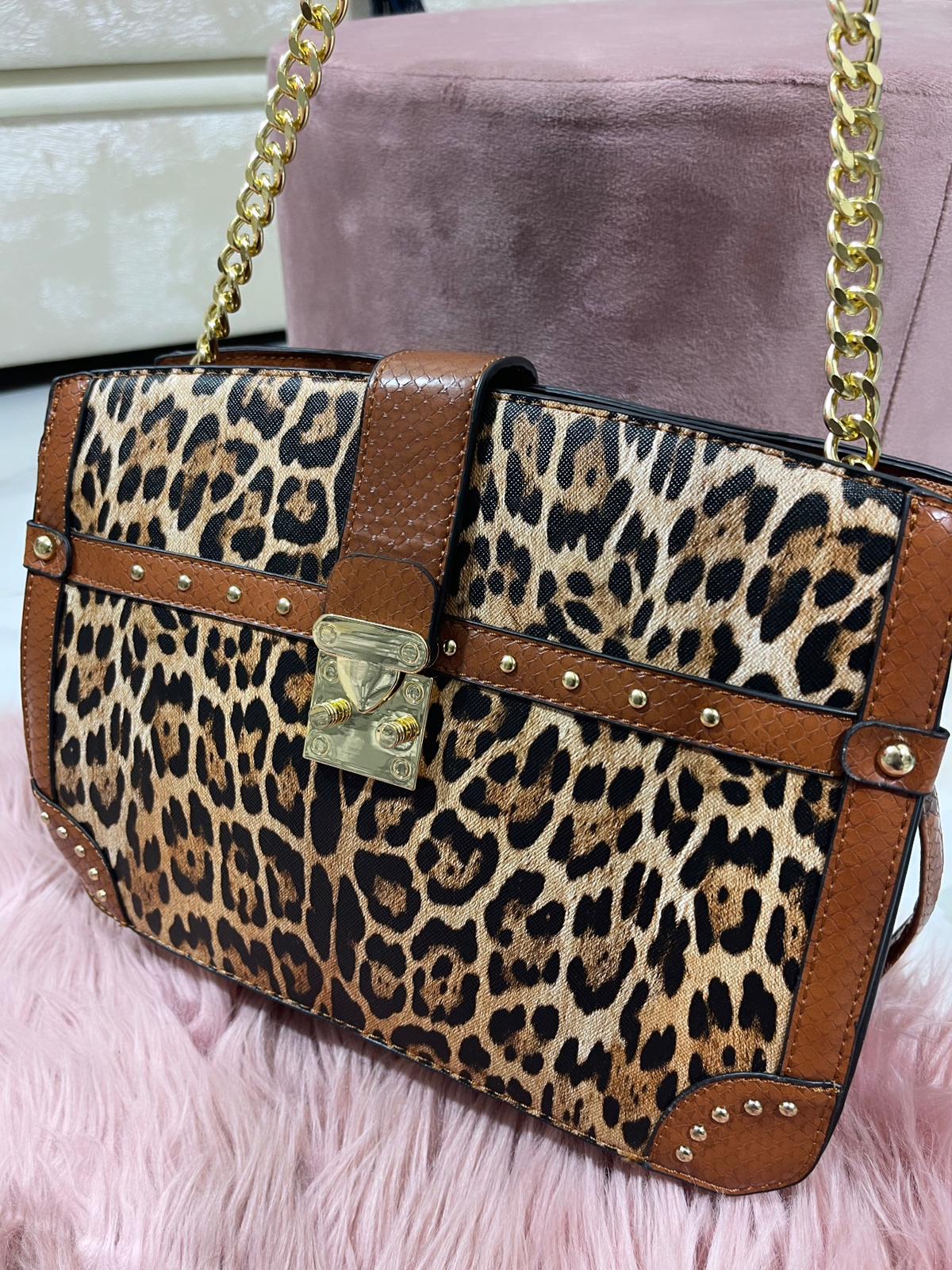 Tunisi Leopard Brown - Borsa