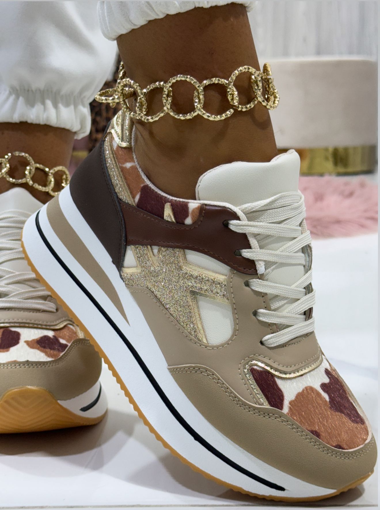 Luna Beige/Brown  - Sneakers