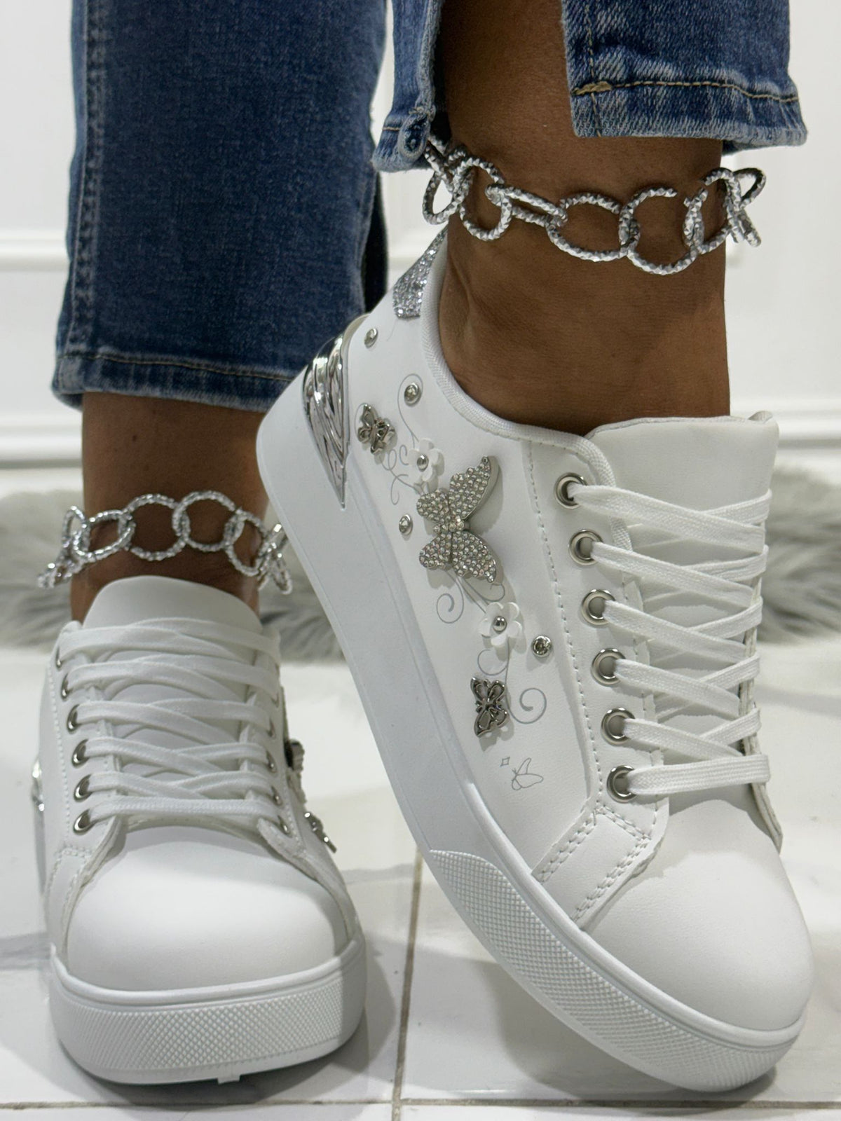Mena White/Silver - Sneakers