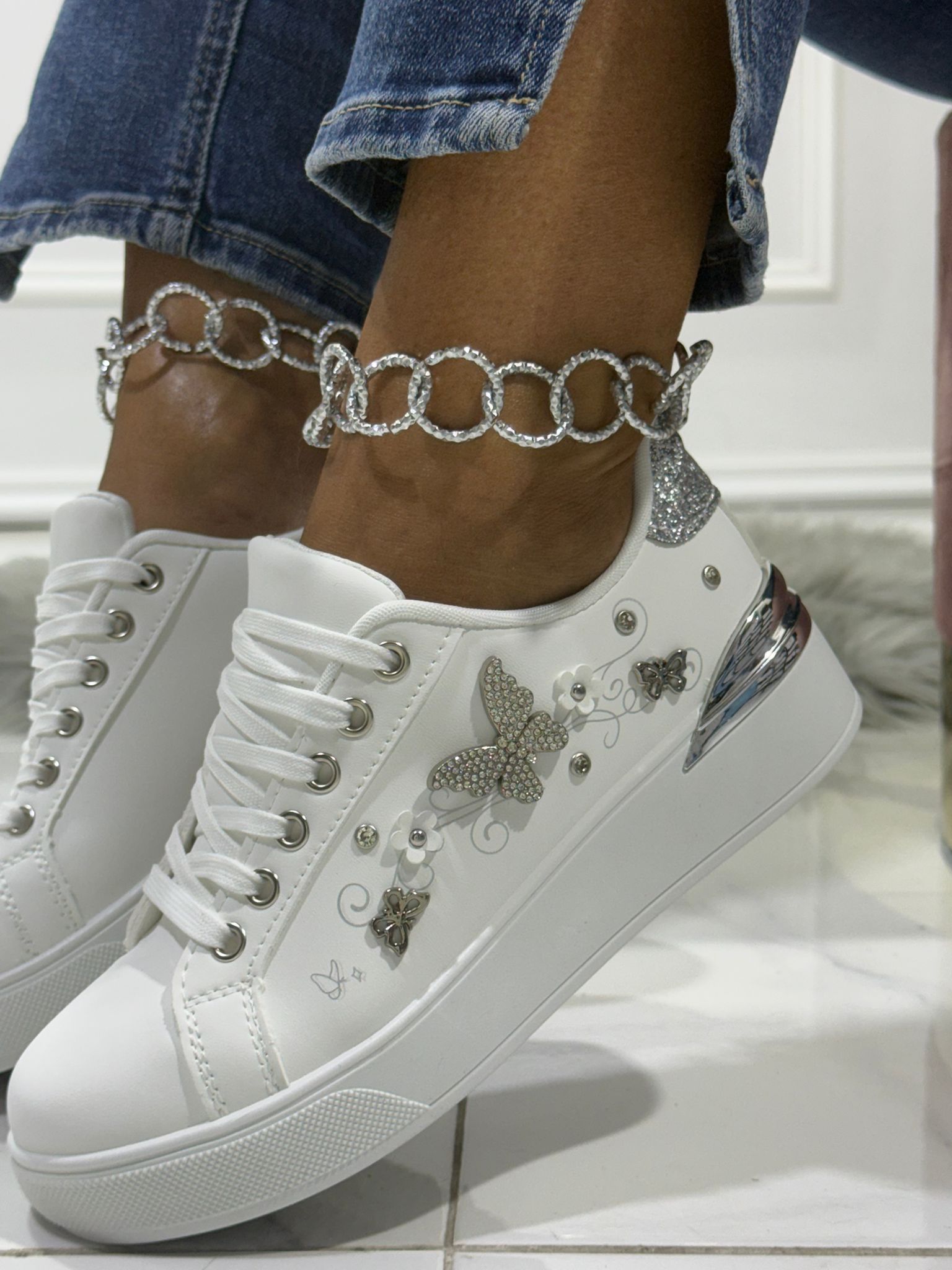 Mena White/Silver - Sneakers