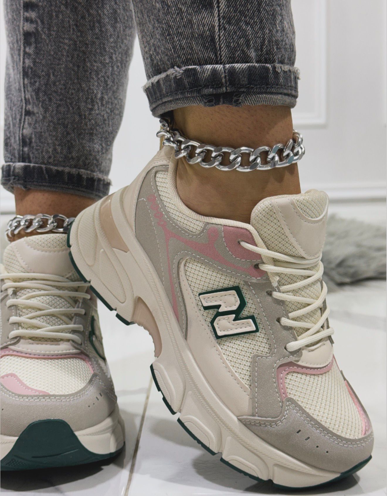 Masha White/Pink - Sneakers