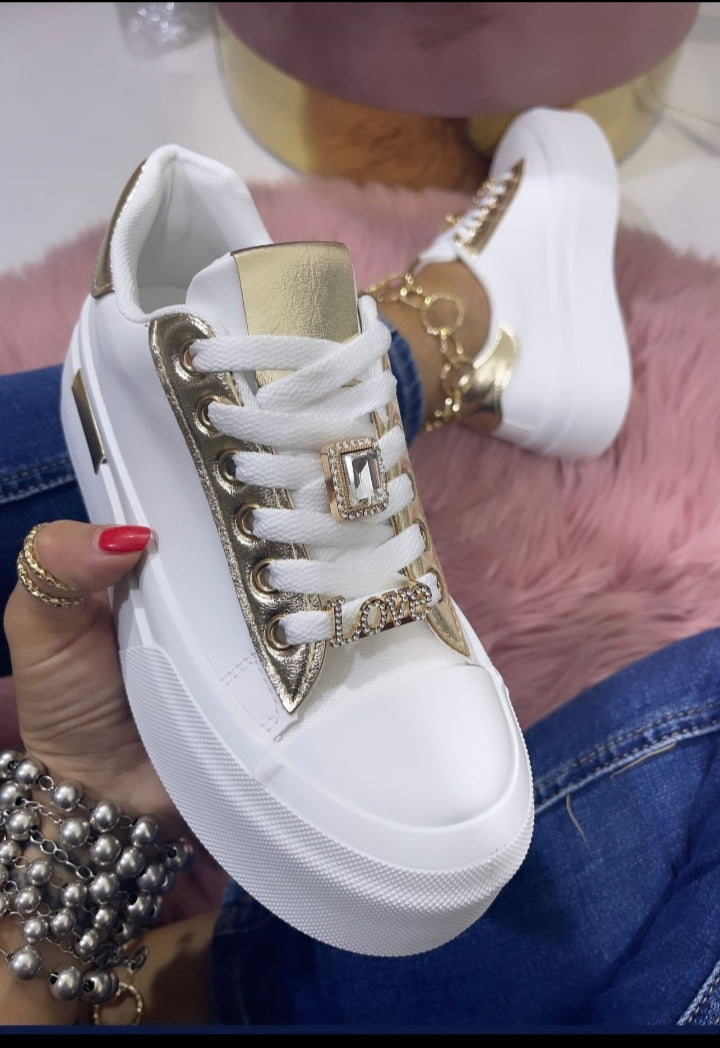 Anima Bianca/Gold - Sneakers